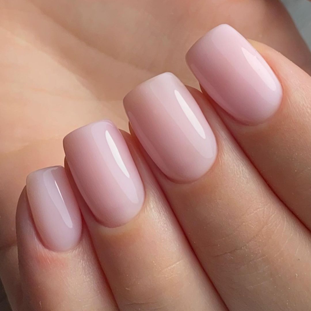 milk pink nails