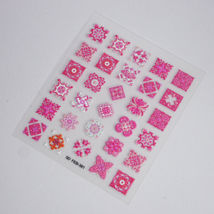 Nail Art Stickers Decals Floral 3D