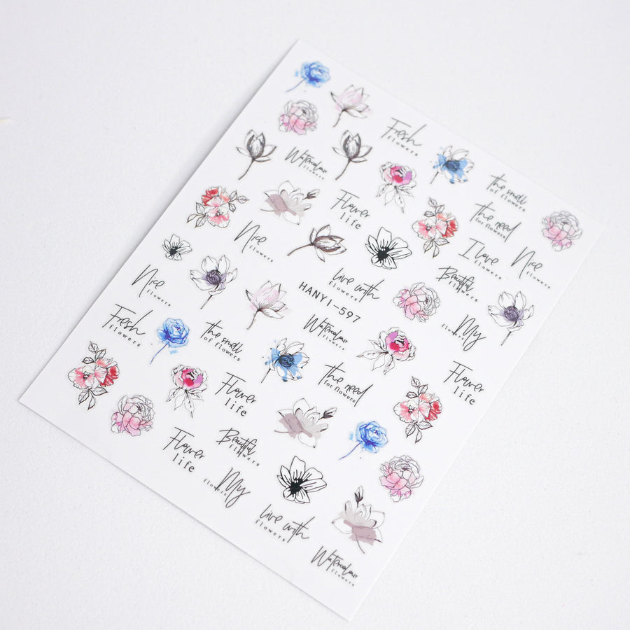 Nail Art Stickers Decals Floral