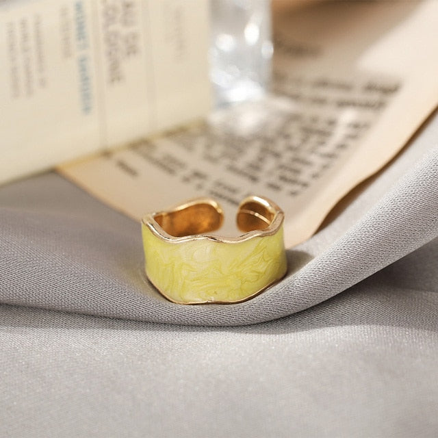 Jewerly Adjustable Finger Ring Gold & Yellow